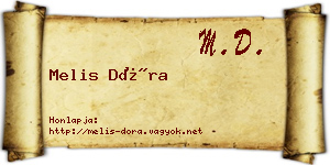 Melis Dóra névjegykártya